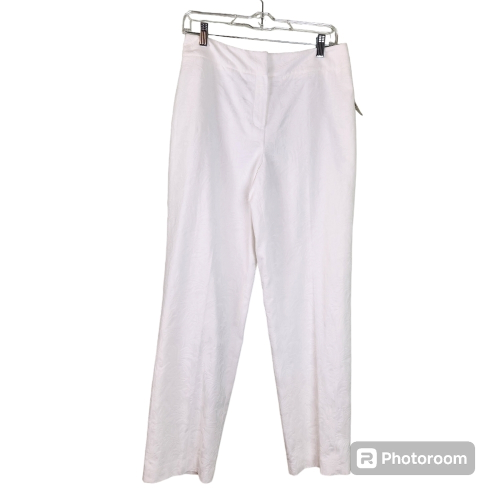 NWT Talbots textured floral pattern white pants